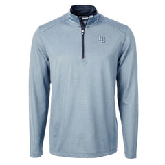 Tampa Bay Rays Cutter & Buck Virtue Eco Pique Micro Stripe Recycled Quarter-Zip Pullover Top for sale