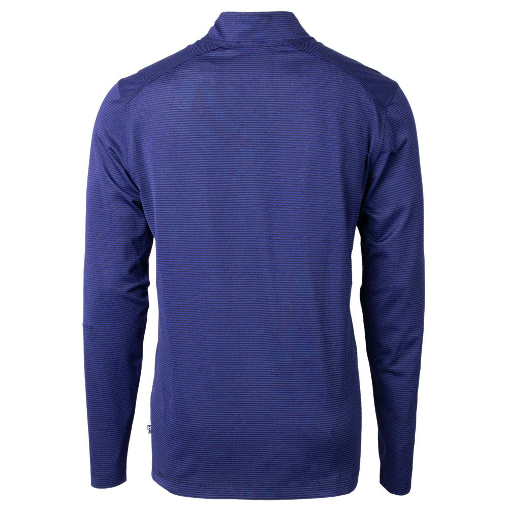 Kansas City Royals Cutter & Buck Virtue Eco Pique Micro Stripe Recycled Quarter-Zip Pullover Top Outlet