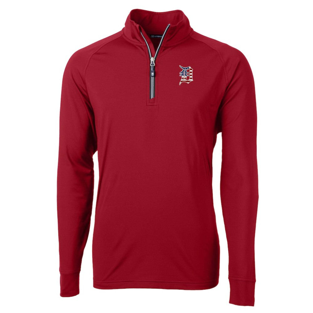 Detroit Tigers Cutter & Buck Patriotic Logo Adapt Eco Knit Stretch Recycled Quarter-Zip Pullover Top Online