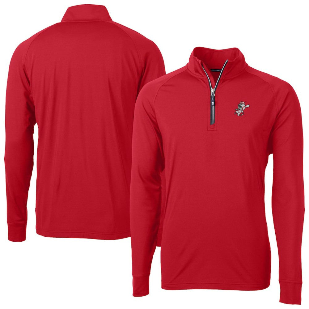 Cincinnati Reds Cutter & Buck Patriotic Logo Adapt Eco Knit Stretch Recycled Quarter-Zip Pullover Top for sale