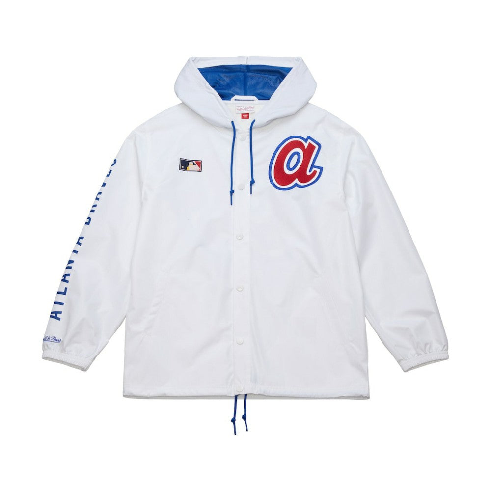 Atlanta Braves Mitchell & Ness Vintage Full-Snap Hooded Coaches Jacket Near Me