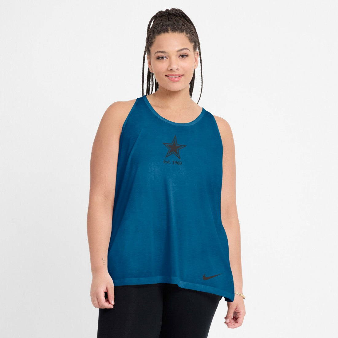 Dallas Cowboys Women's Glory Open-Back Crisscross Dri-FIT Tank Top - Navy - Nike