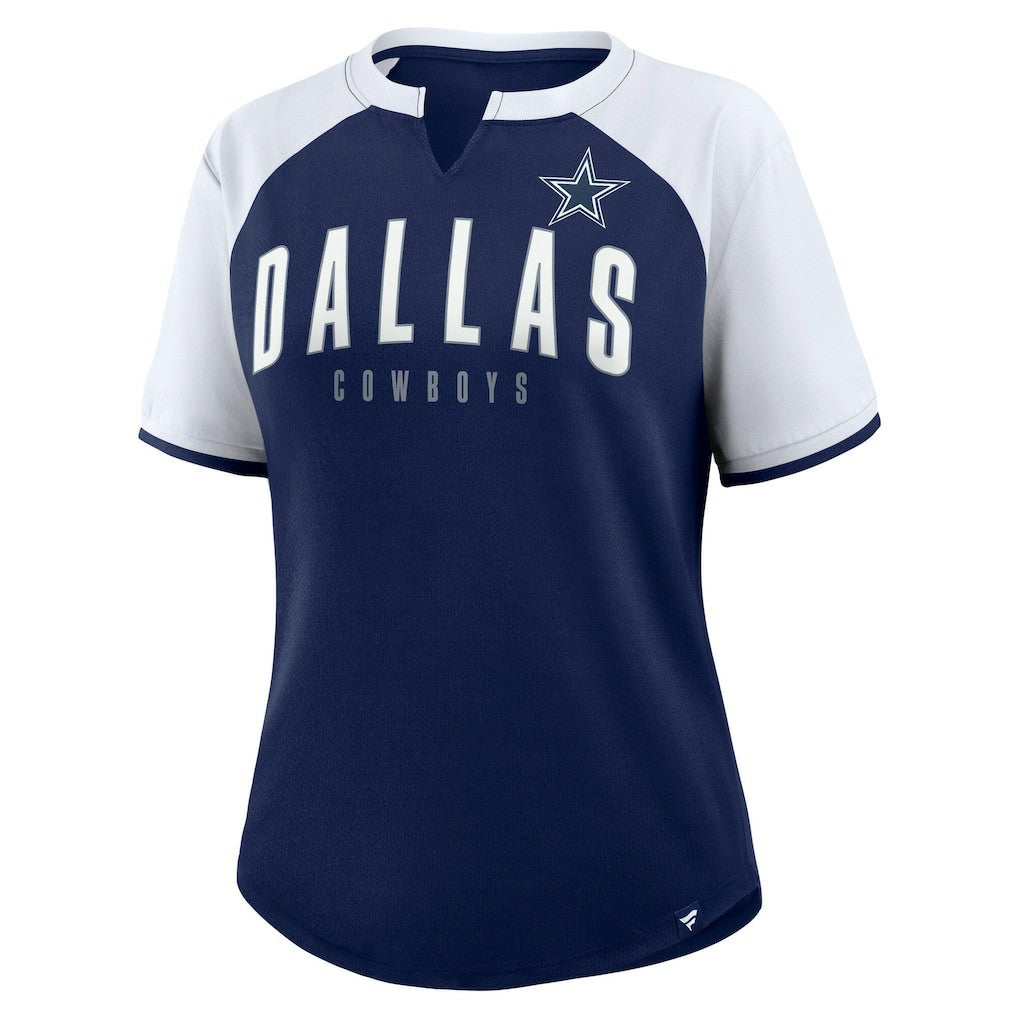 Dallas Cowboys Women's Height Advantage T-Shirt - Navy/White - Fanatics