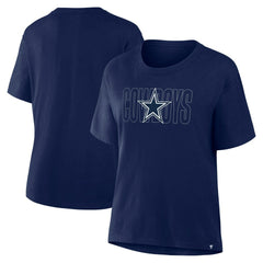 Dallas Cowboys Women's Line Em Up T-Shirt - Navy - Fanatics