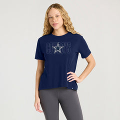Dallas Cowboys Women's Line Em Up T-Shirt - Navy - Fanatics