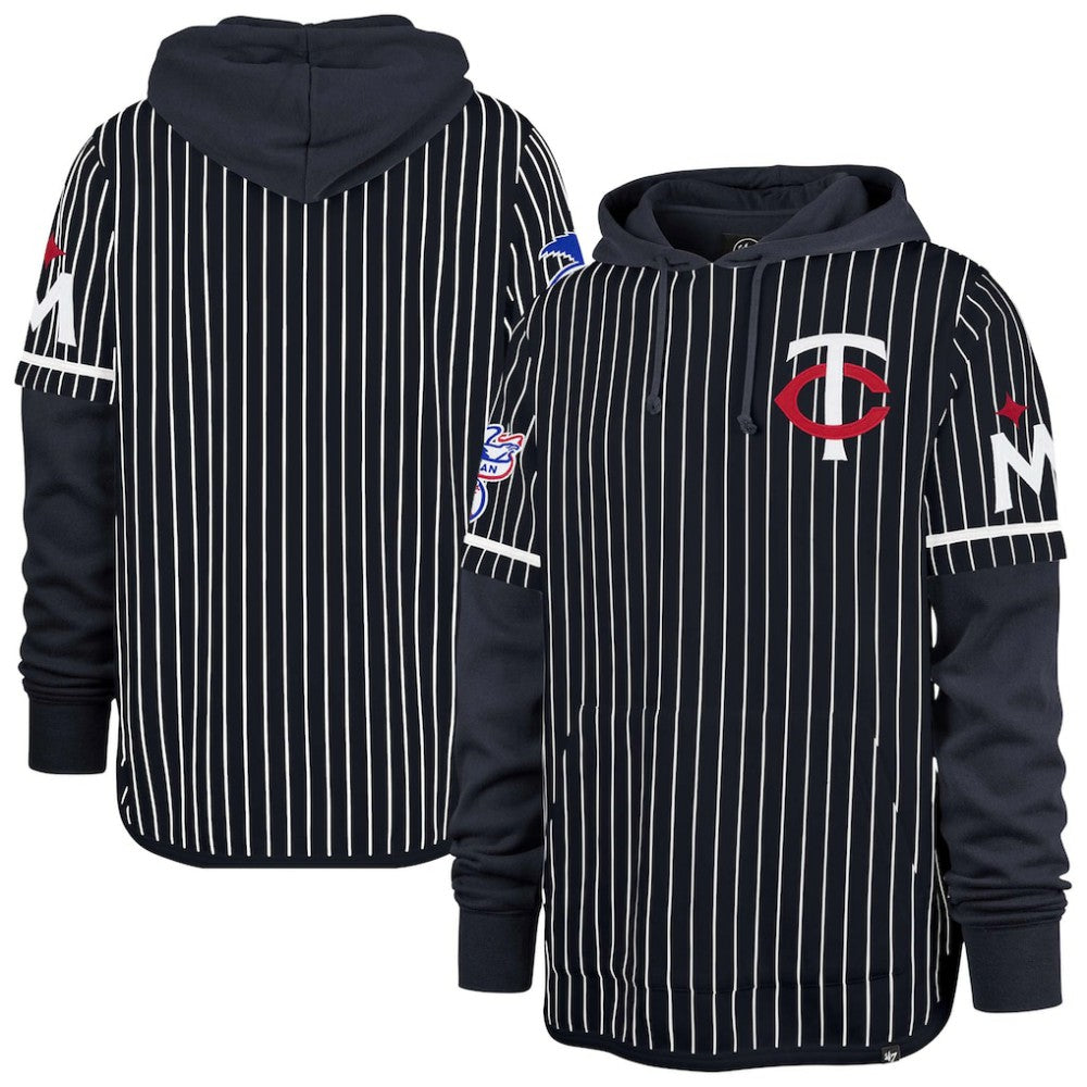 Minnesota Twins '47 Pinstripe Double Header Pullover Hoodie Online