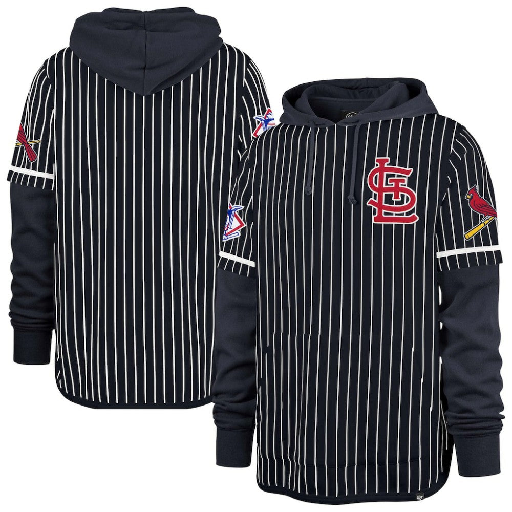 St. Louis Cardinals '47 Pinstripe Double Header Pullover Hoodie Discount