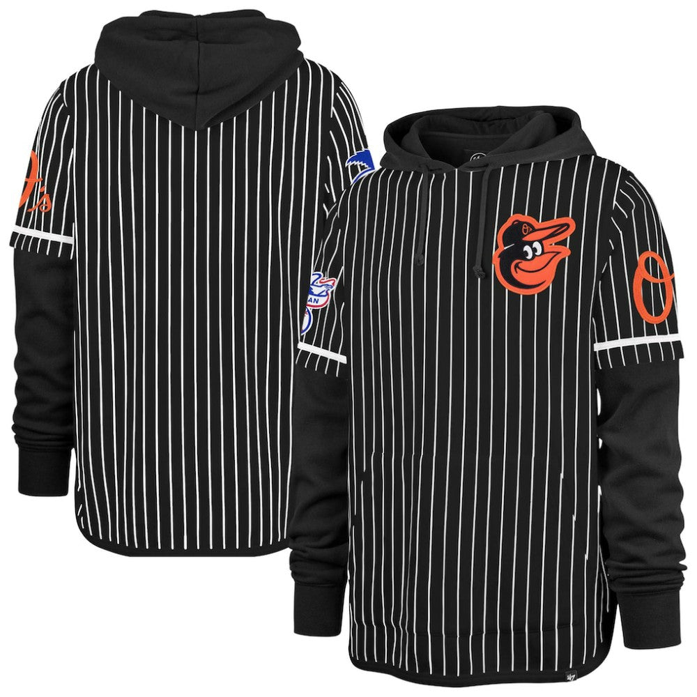 Baltimore Orioles '47 Pinstripe Double Header Pullover Hoodie Online