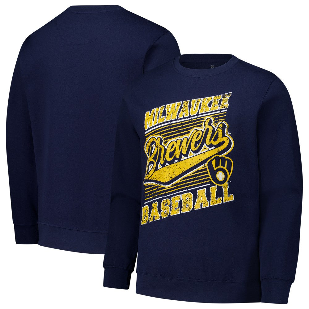 Milwaukee Brewers Stitches Lightweight Crew Sweatshirt Online