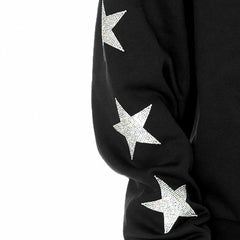 Denver Broncos Gameday Couture Women's Rhinestone Star Sleeve Settle the Score Oversized Tri-Blend Pullover - Black - NFL