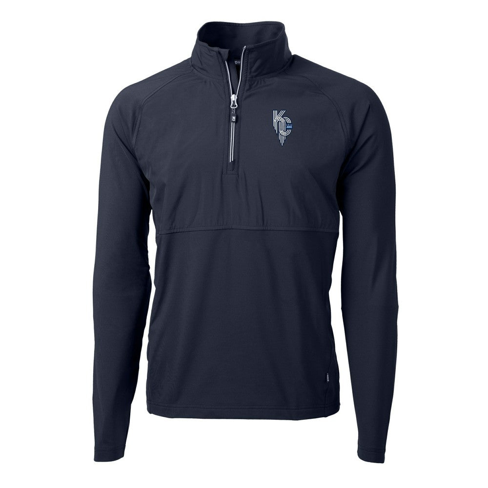 Kansas City Royals Cutter & Buck Adapt Eco Knit Hybrid Recycled Quarter-Zip Pullover Top Outlet