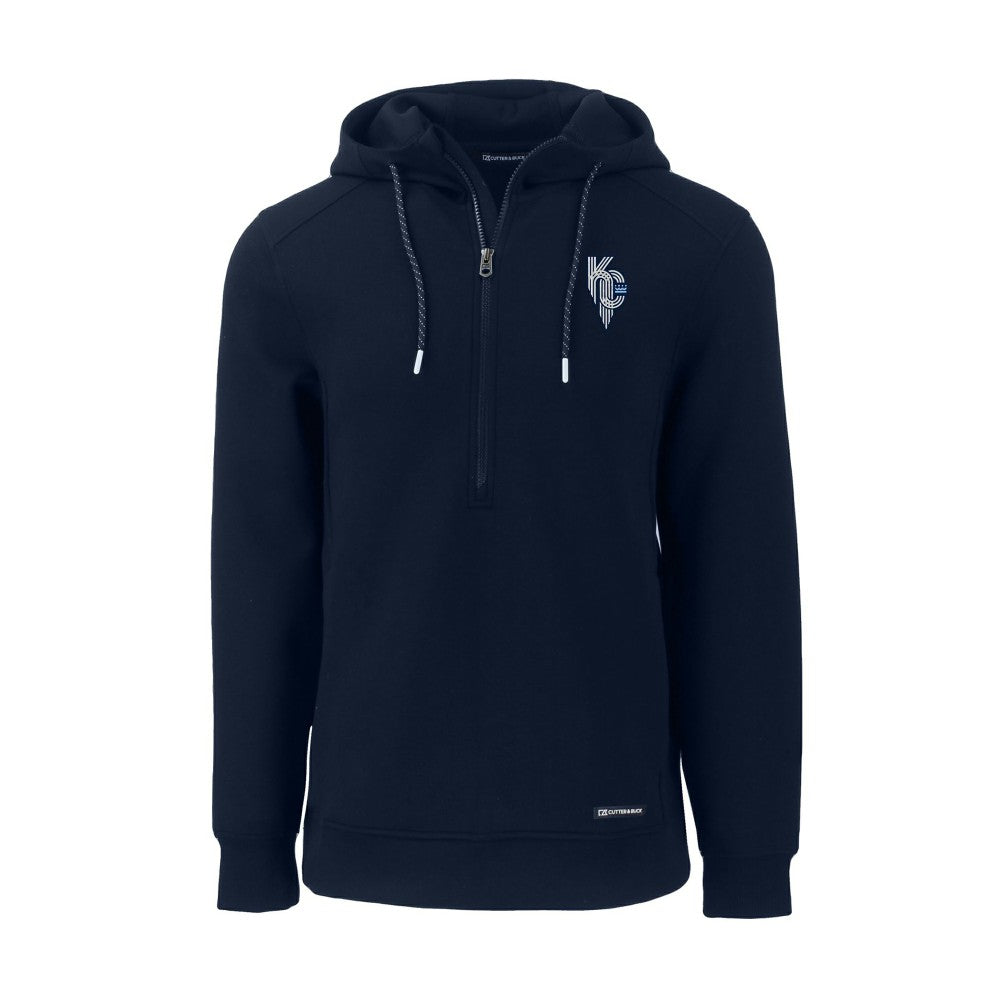 Kansas City Royals Cutter & Buck Roam Eco Recycled Half-Zip Pullover Hoodie Outlet