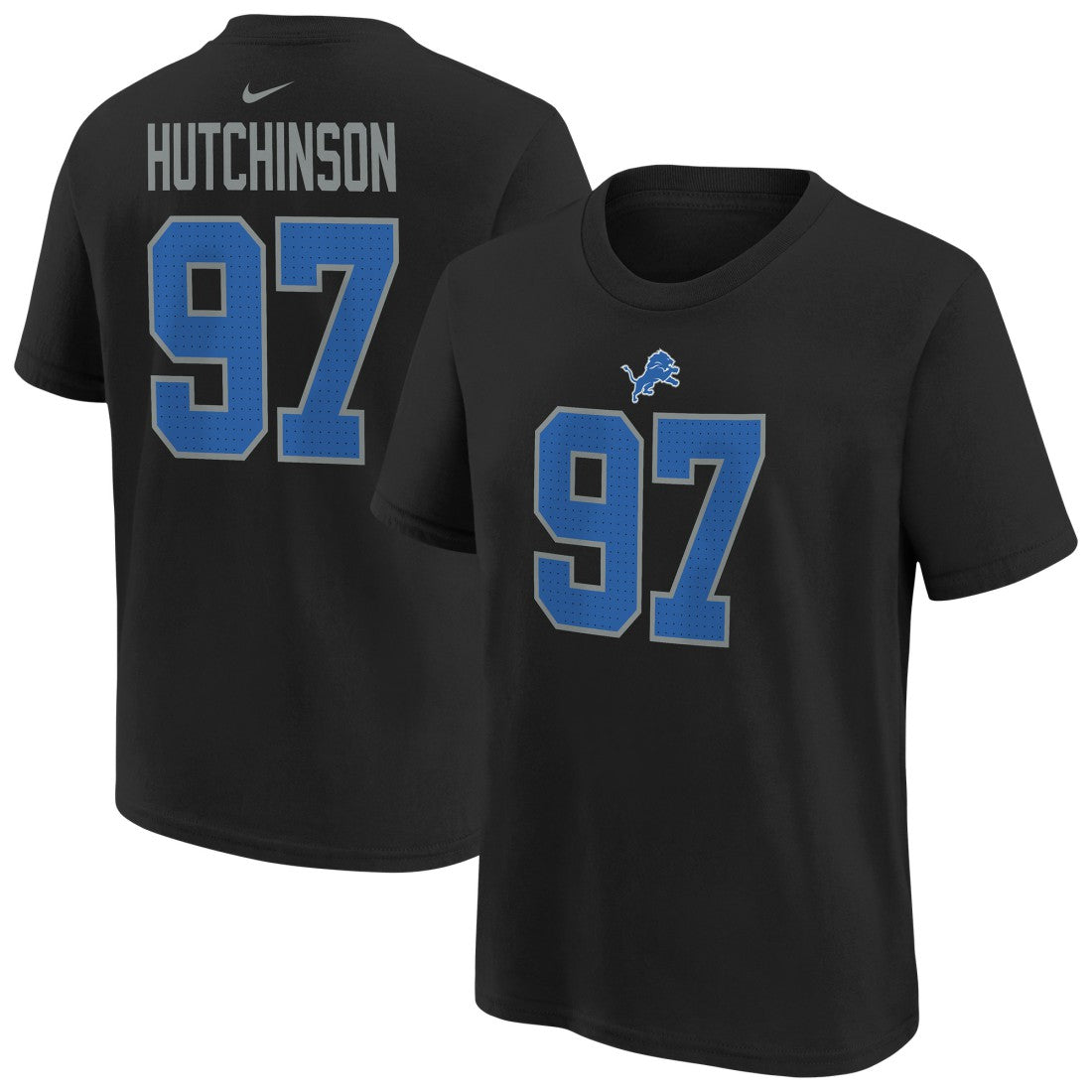 Aidan Hutchinson Detroit Lions Player Name & Number T-Shirt - Black - Nike