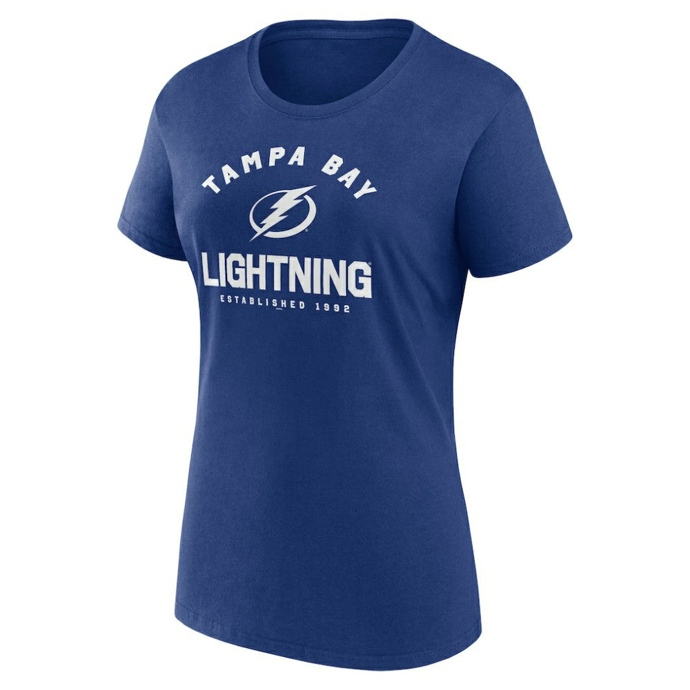 Tampa Bay Lightning Logo Athletic Women's Unrivaled T-Shirt - Blue | NHL near me