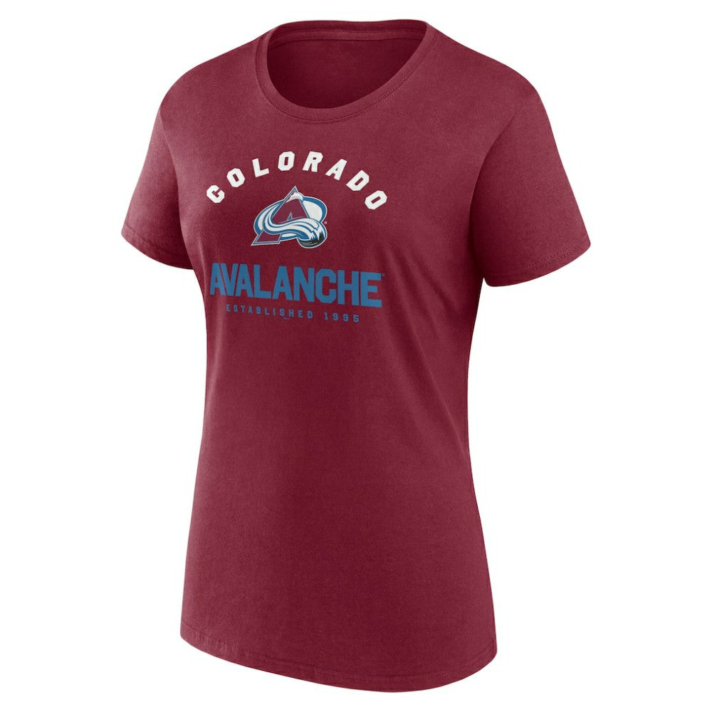Colorado Avalanche Logo Athletic Women's Unrivaled T-Shirt - Burgundy | NHL Lifestyle