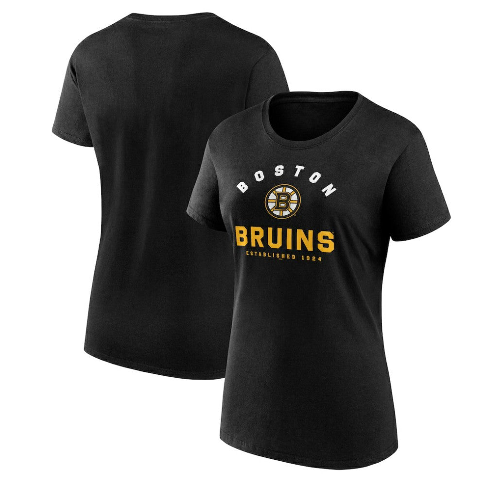 Boston Bruins Logo Athletic Women's Unrivaled T-Shirt - Black | NHL Clearance
