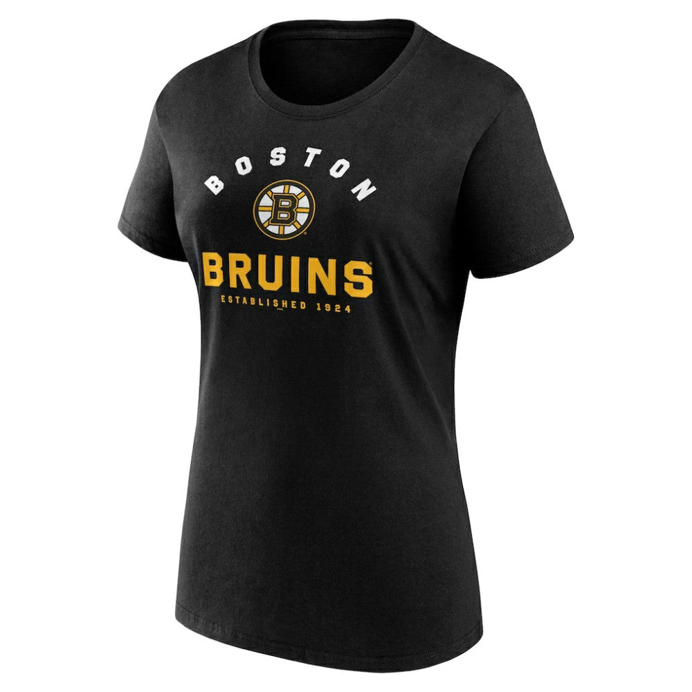 Boston Bruins Logo Athletic Women's Unrivaled T-Shirt - Black | NHL Clearance