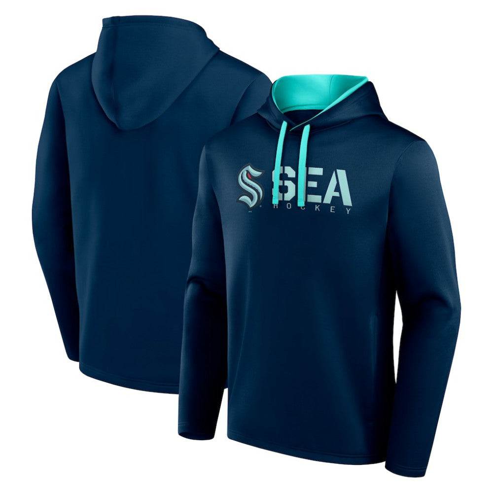 Seattle Kraken Logo Athletic Head Start Pullover Hoodie - Navy | NHL discount