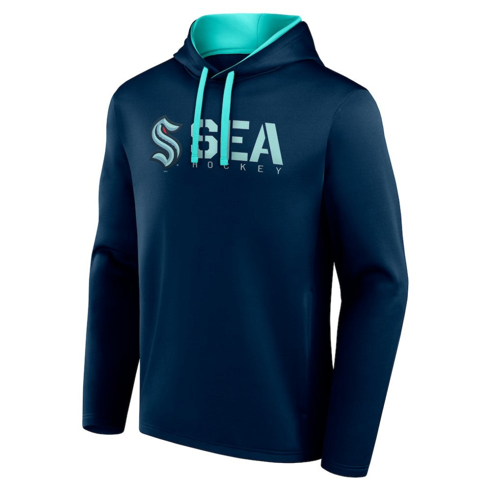 Seattle Kraken Logo Athletic Head Start Pullover Hoodie - Navy | NHL discount
