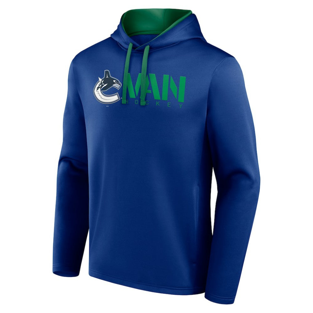 Vancouver Canucks Logo Athletic Head Start Pullover Hoodie - Blue | NHL discount