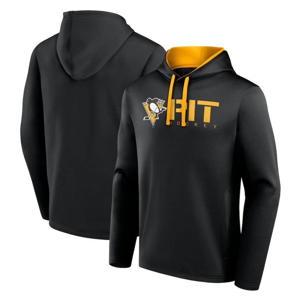 Pittsburgh Penguins Logo Athletic Head Start Pullover Hoodie - Black | NHL discount