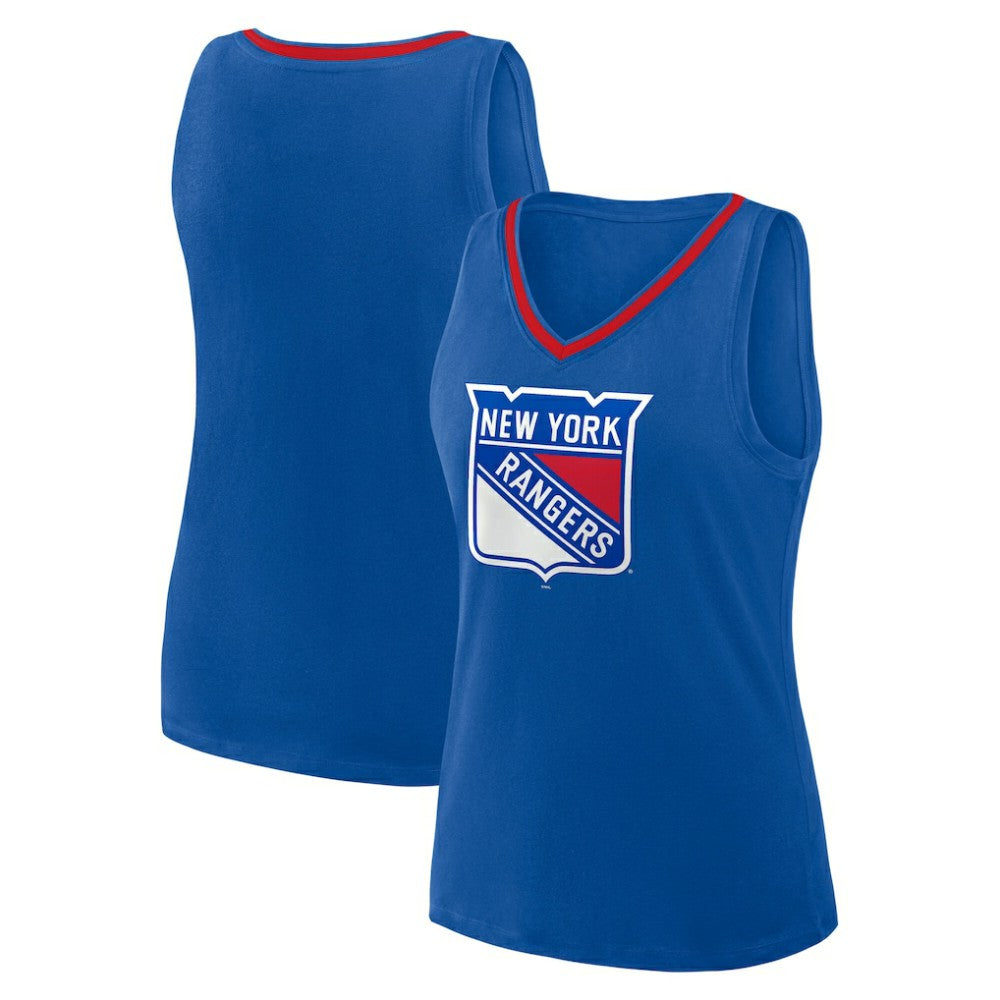 New York Rangers Logo Athletic Women's Stellar Win V-Neck Tank Top - Blue | NHL sale