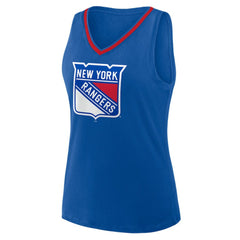 New York Rangers Logo Athletic Women's Stellar Win V-Neck Tank Top - Blue | NHL sale