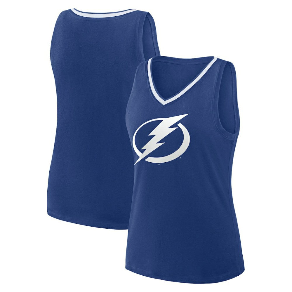 Tampa Bay Lightning Logo Athletic Women's Stellar Win V-Neck Tank Top - Blue | NHL on sale