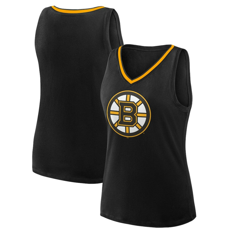 Boston Bruins Logo Athletic Women's Stellar Win V-Neck Tank Top - Black | NHL sale