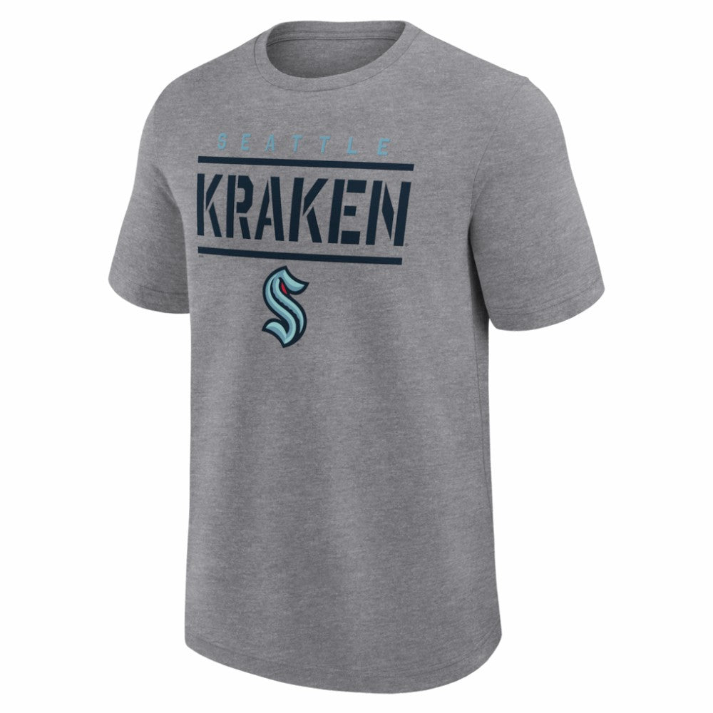 Seattle Kraken Logo Athletic Top Notch T-Shirt - Heather Gray | NHL Clearance