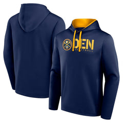 Denver Nuggets Logo Athletic Head Start Pullover Hoodie Navy
