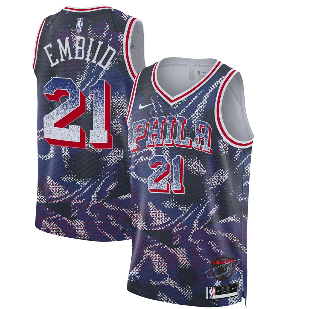Nike Joel Embiid Philadelphia 76ers Unisex 2025 Select Series Swingman Player Jersey Navy