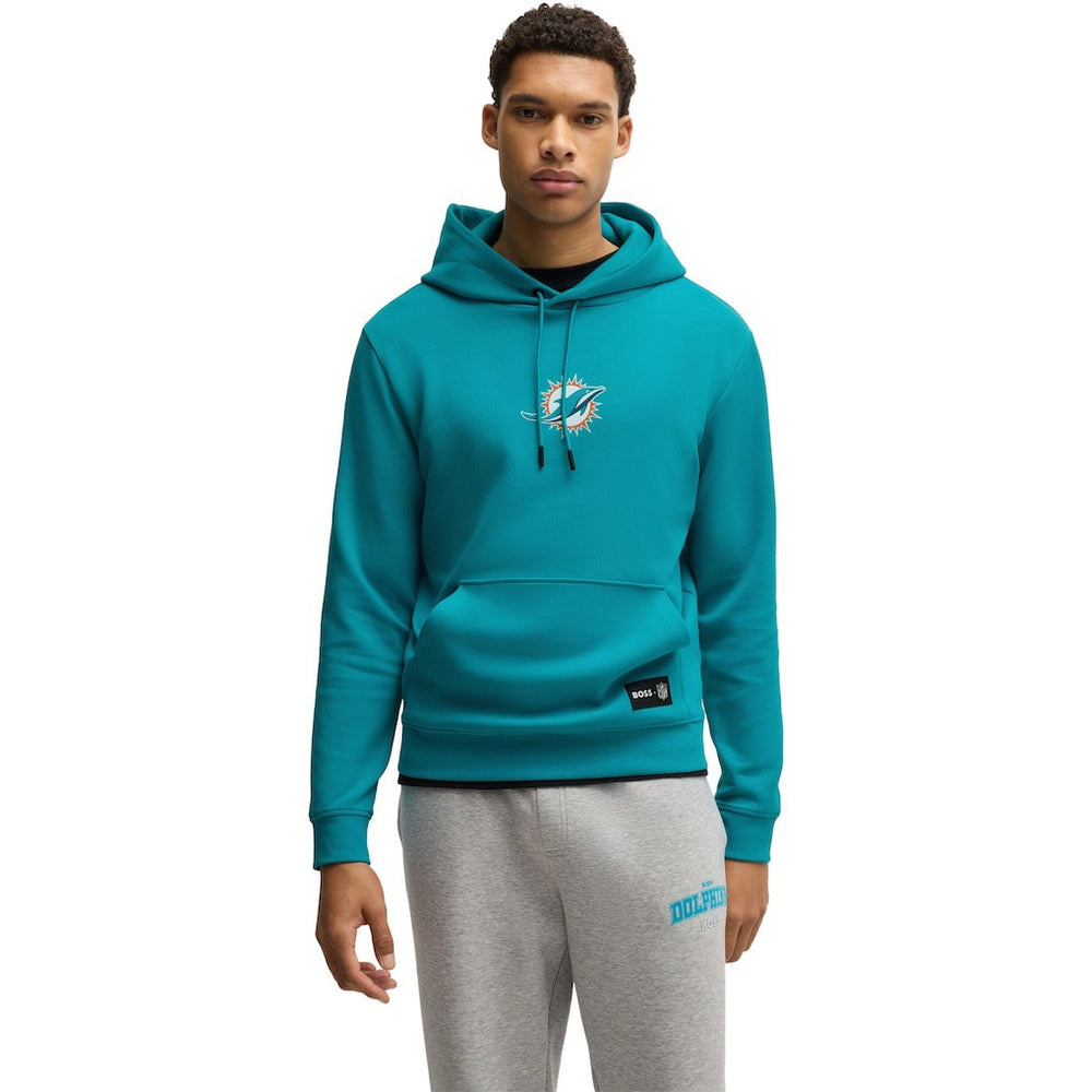 Miami Dolphins Hugo Boss Unisex Woodson Tri-Blend Hoodie - Aqua - NFL