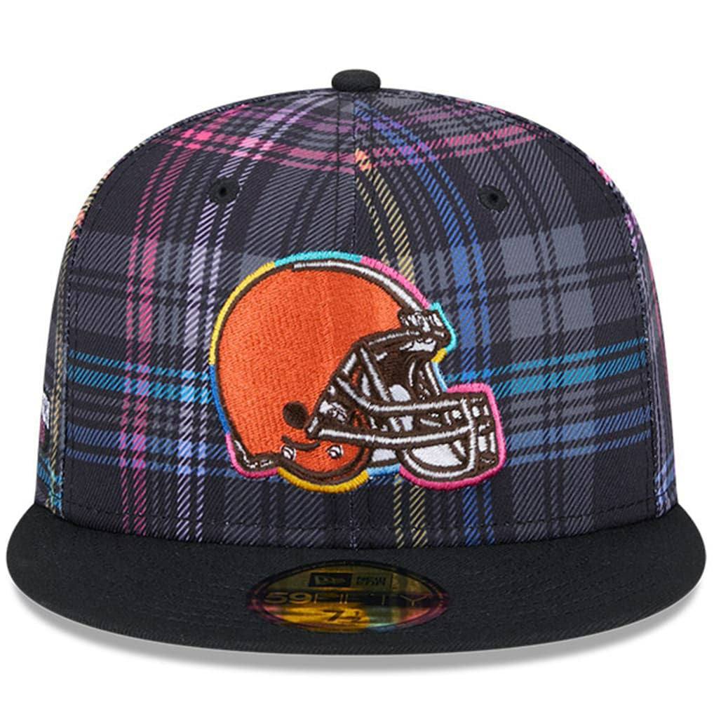 Cleveland Browns New Era 2024 NFL Crucial Catch Plaid 59FIFTY Fitted Hat - Black - NFL