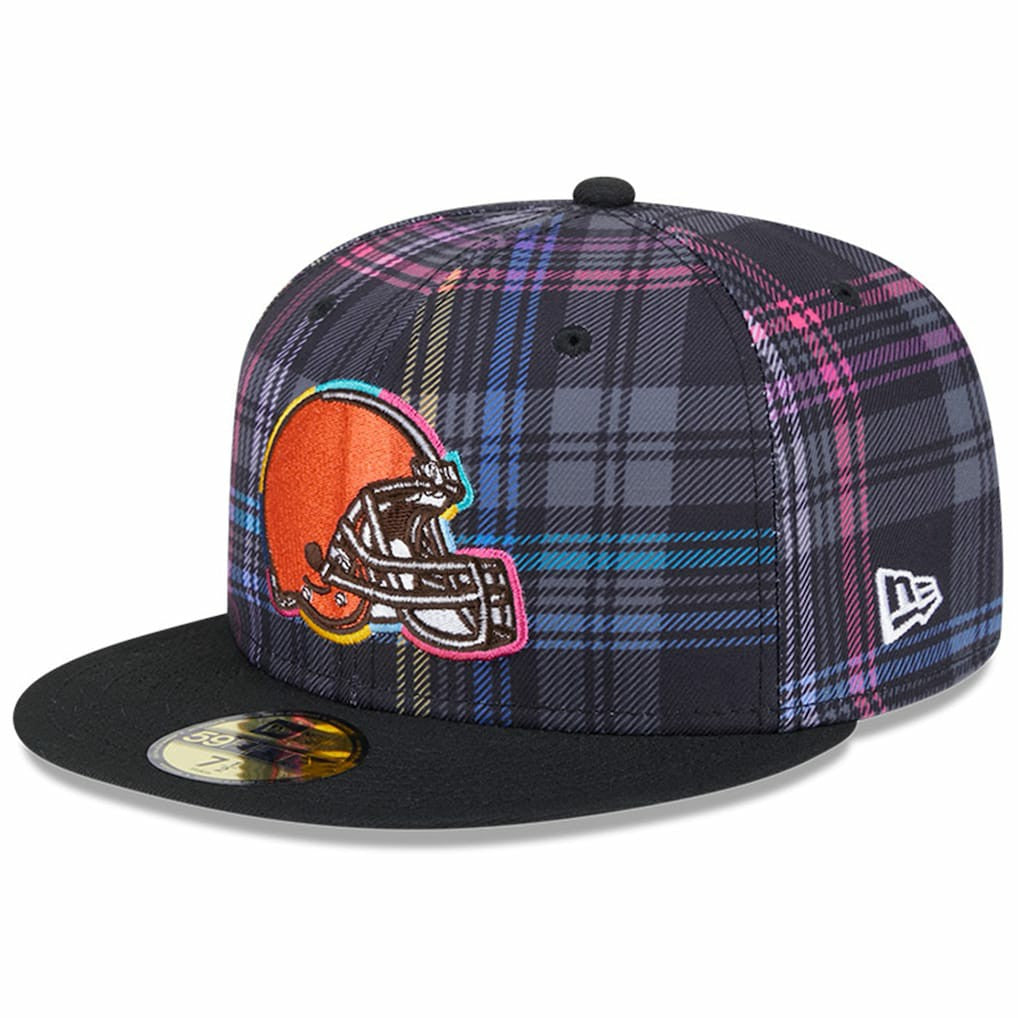 Cleveland Browns New Era 2024 NFL Crucial Catch Plaid 59FIFTY Fitted Hat - Black - NFL
