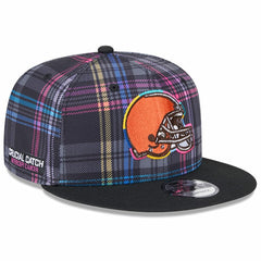 Cleveland Browns New Era 2024 NFL Crucial Catch Plaid 9FIFTY Snapback Hat - Black - NFL