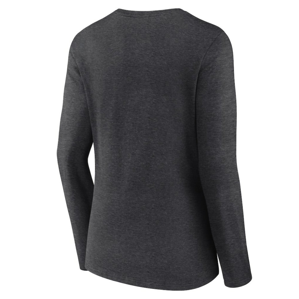 Vegas Golden Knights Women's Primary Logo Long Sleeve V-Neck T-Shirt - Charcoal | NHL Clearance