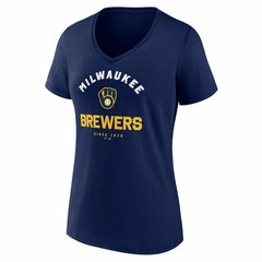 Milwaukee Brewers Logo Athletic Women's Unrivaled V-Neck T-Shirt for sale