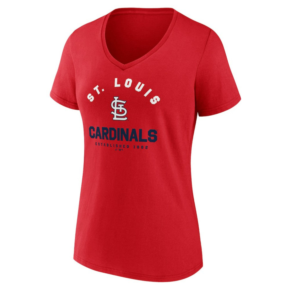 St. Louis Cardinals Logo Athletic Women's Unrivaled V-Neck T-Shirt Discount