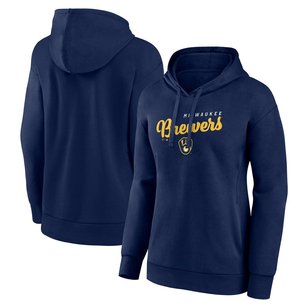 Milwaukee Brewers Logo Athletic Women's Logo Triumphant V-Neck Pullover Hoodie for sale