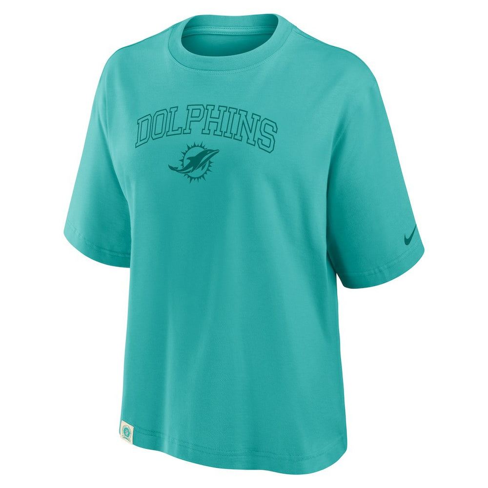 Miami Dolphins Women's Glory Arch Boxy T-Shirt - Aqua - Nike