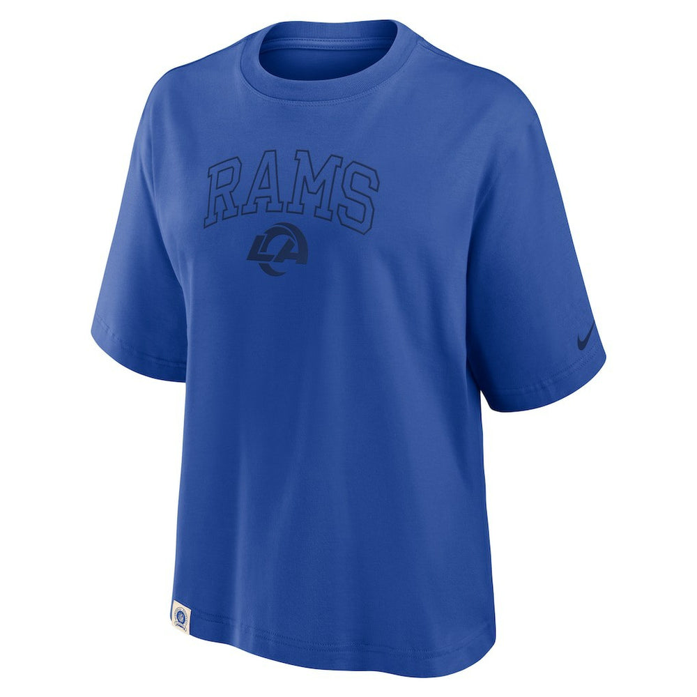 Los Angeles Rams Women's Glory Arch Boxy T-Shirt - Royal - Nike