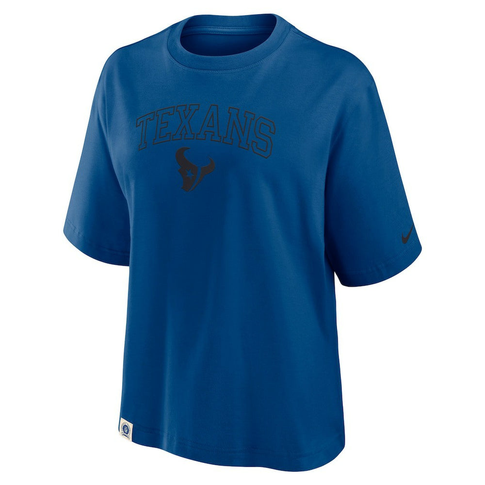 Houston Texans Women's Glory Arch Boxy T-Shirt - Blue - Nike