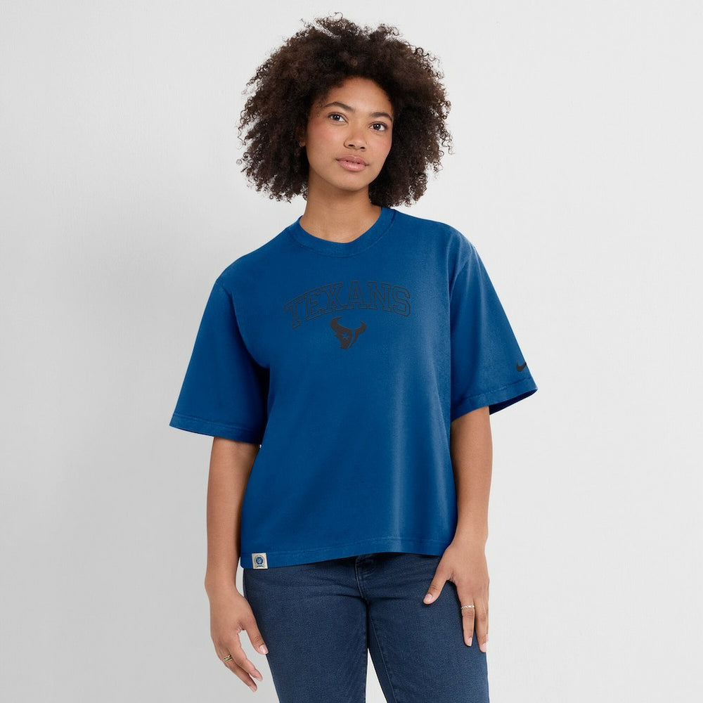 Houston Texans Women's Glory Arch Boxy T-Shirt - Blue - Nike