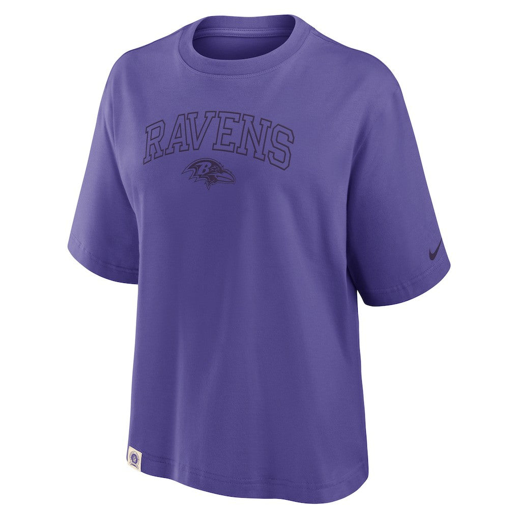 Baltimore Ravens Women's Glory Arch Boxy T-Shirt - Purple - Nike