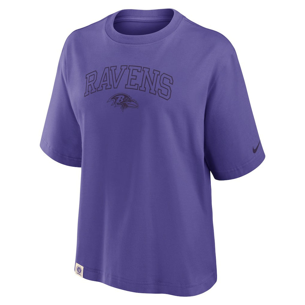 Baltimore Ravens Women's Glory Arch Boxy T-Shirt - Purple - Nike