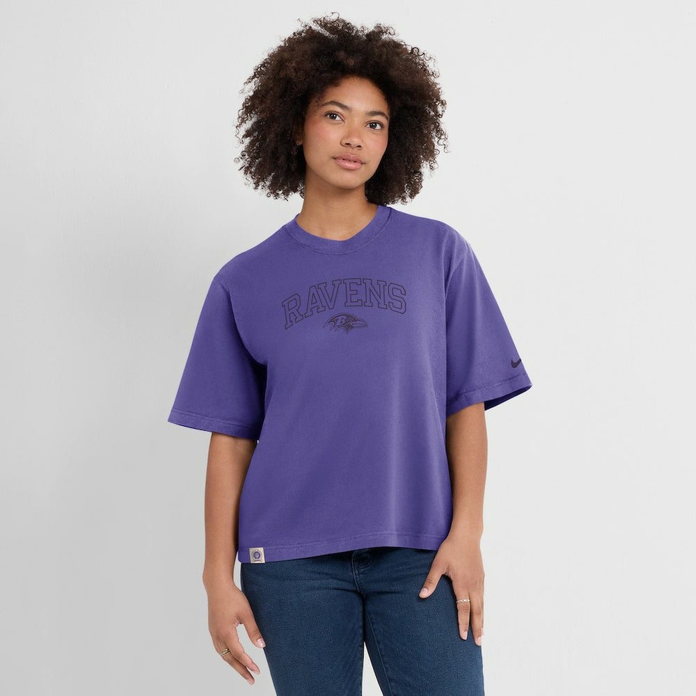 Baltimore Ravens Women's Glory Arch Boxy T-Shirt - Purple - Nike