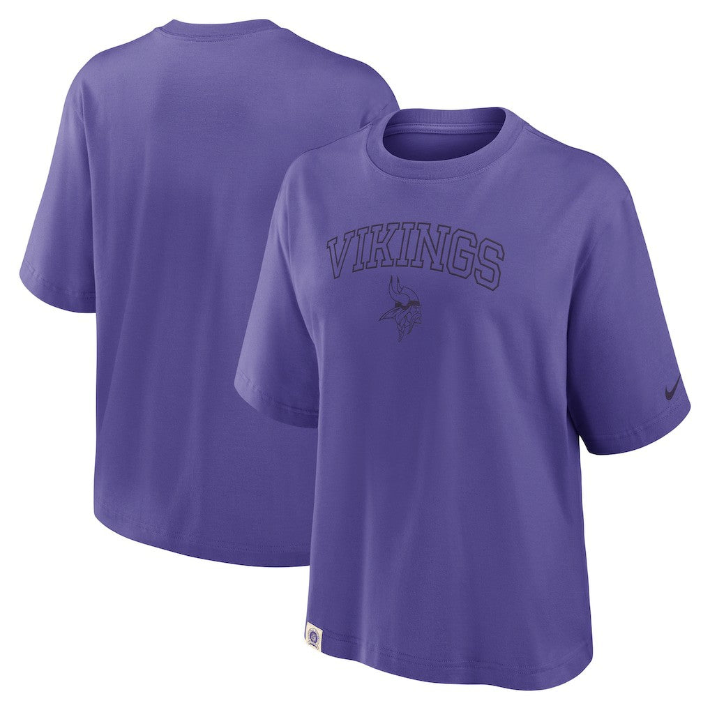 Minnesota Vikings Women's Glory Arch Boxy T-Shirt - Purple - Nike