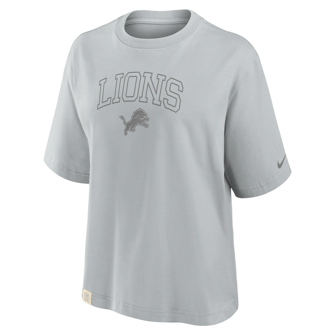 Detroit Lions Women's Glory Arch Boxy T-Shirt - Gray - Nike