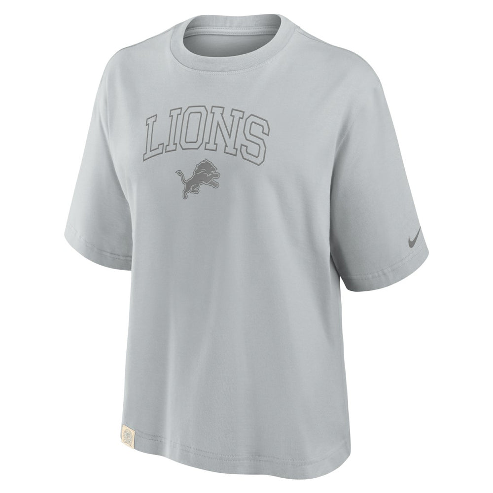 Detroit Lions Women's Glory Arch Boxy T-Shirt - Gray - Nike